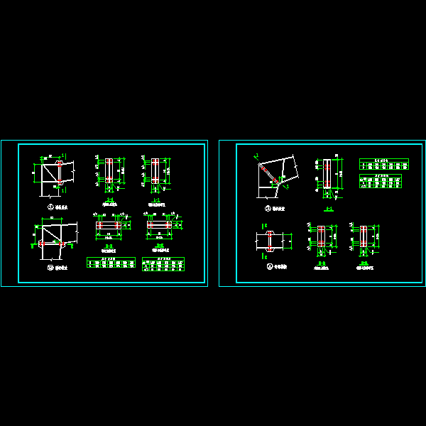 门式钢架梁柱连接节点CAD详图纸(dwg)