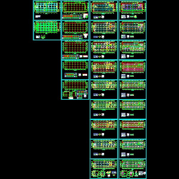 8层宾馆结构设计CAD施工图纸(dwg)(7度抗震)(丙级桩基础)(二级结构安全)