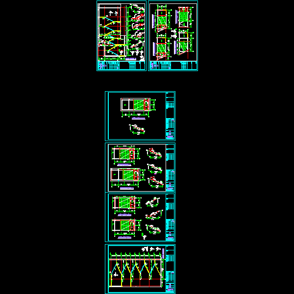 一份小学综合楼楼梯节点构造CAD详图（总共6页图纸）