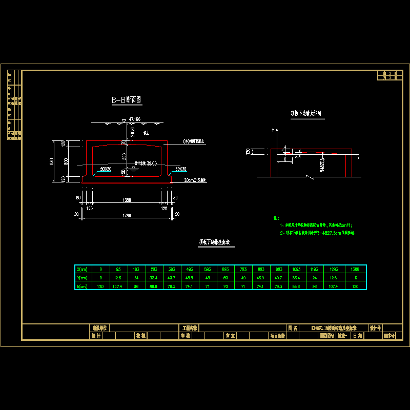 03 k1+070.18箱涵框架构造及坐标表.dwg