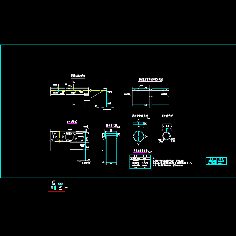 一份高架桥通用构造桥面排水构造节点CAD详图纸设计(dwg)