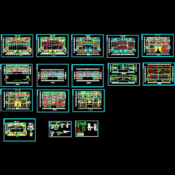 一份上15层酒店强电设计CAD图纸（总共16页图纸）