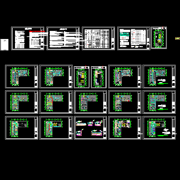 3层检验中心空调设计CAD施工图纸(dwg)