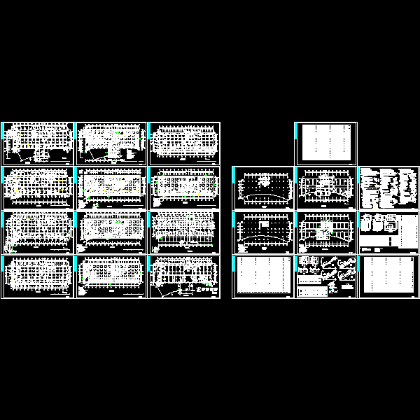 7层医院门诊及住院楼框架结构施工方案图纸（dwg格式CAD，22张）(桩基础)