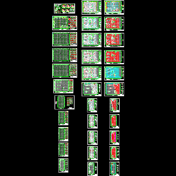 8层框架结构医院结构CAD施工图纸(dwg)(乙级筏形基础)