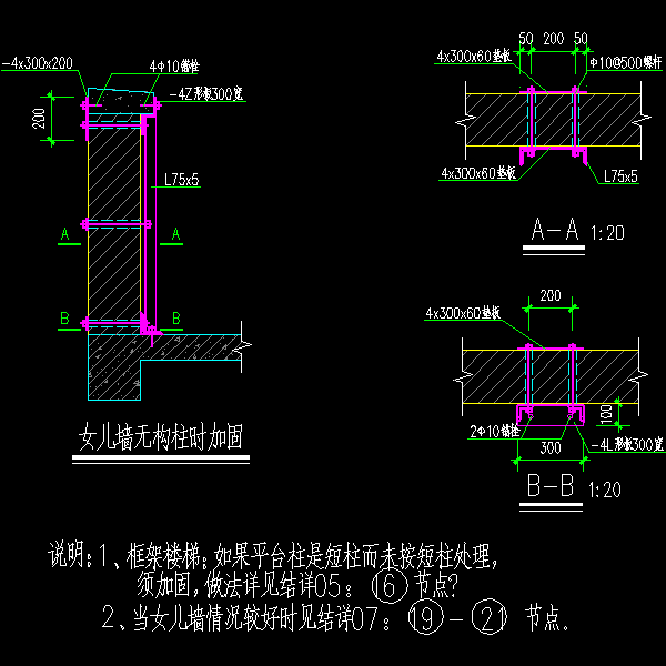 女儿墙大样图 - 1