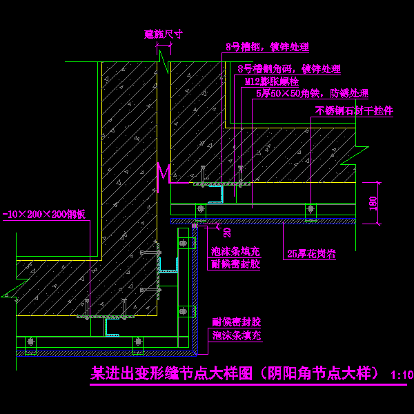 玻璃幕墙变形缝节点 - 1