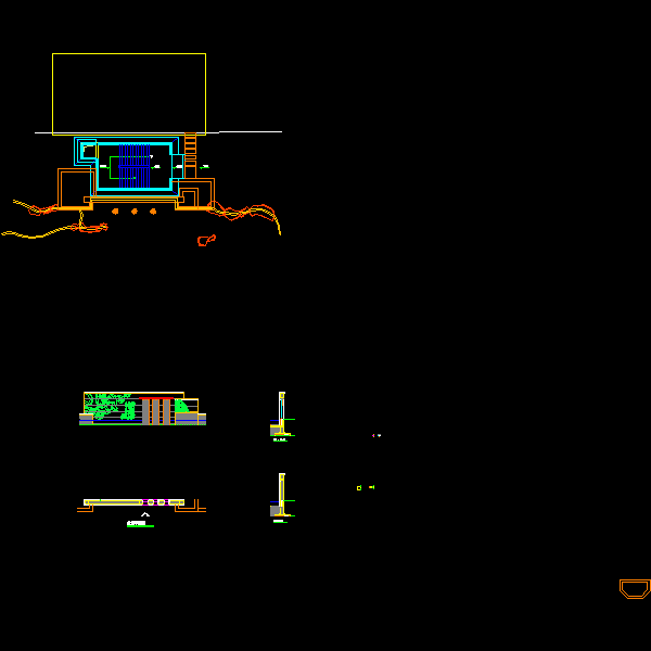 造型景墙施工CAD详图纸(dwg)