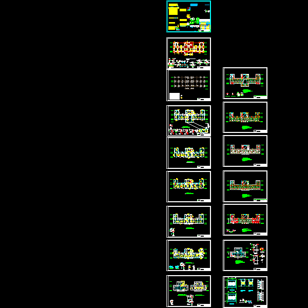 局部5层框架结构CAD施工图纸(dwg)(丙级独立基础)(二级结构安全)