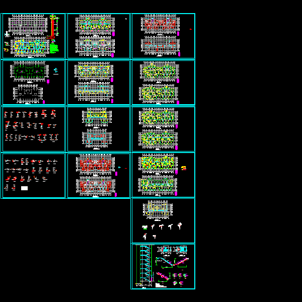 小高层住宅结构设计CAD施工图纸(dwg)(桩基础)