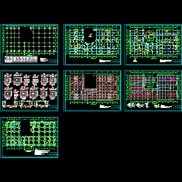 广场中间商铺结构CAD图纸(平面布置图)(dwg)