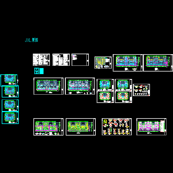 2层别墅大底盘框架结构施工方案大样图（dwg格式CAD）(丙级桩基础)