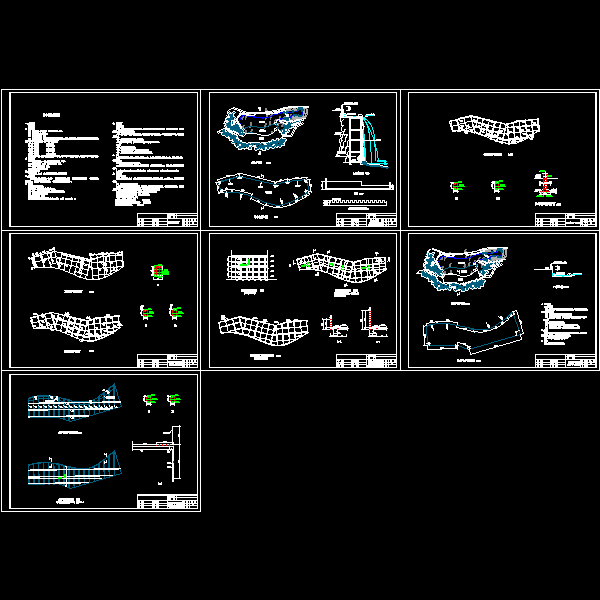 一份瀑布设计CAD施工方案图纸