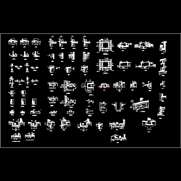 [CAD]轻钢建筑接点总汇(窗户)