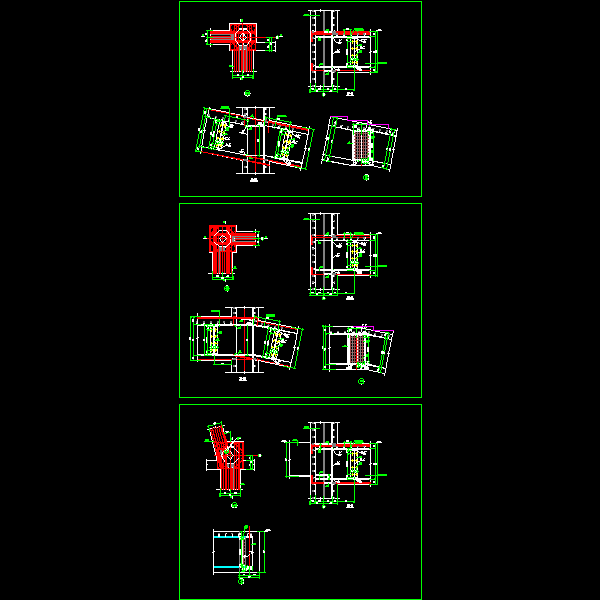 异形梁柱节点构造详细设计CAD图纸