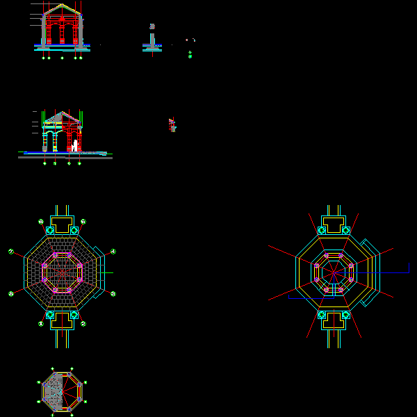 八角亭施工图 - 1