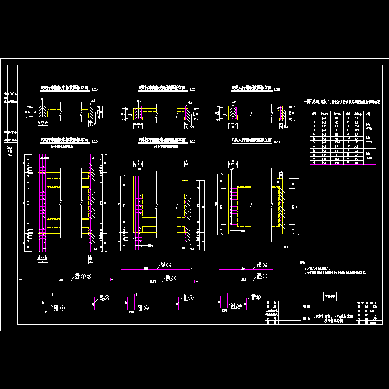 [ql-119]e类车行道板、人行道板端部横隔板配筋图.dwg