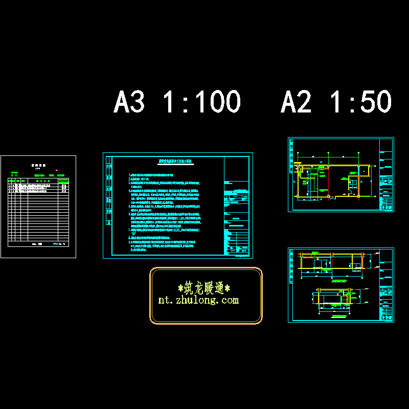 柴油发电机房布置CAD详图纸(dwg)