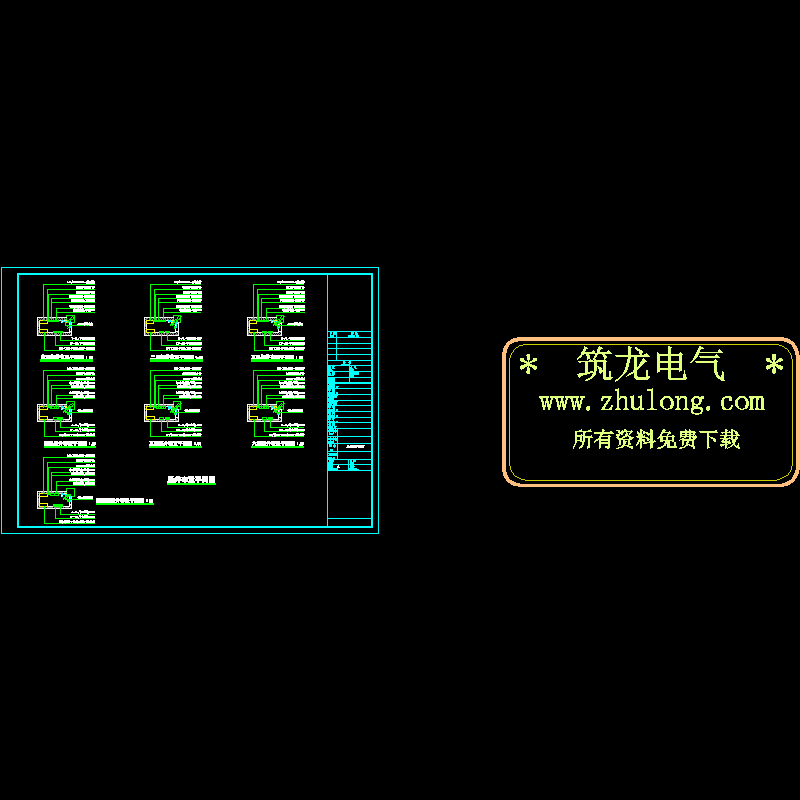 一份6层办公电气竖井平面CAD图纸(dwg)