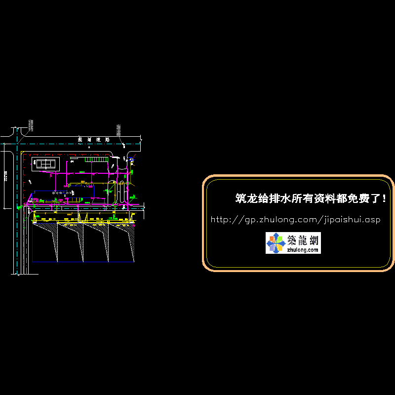 厂区给水排水总平面CAD图纸(dwg)