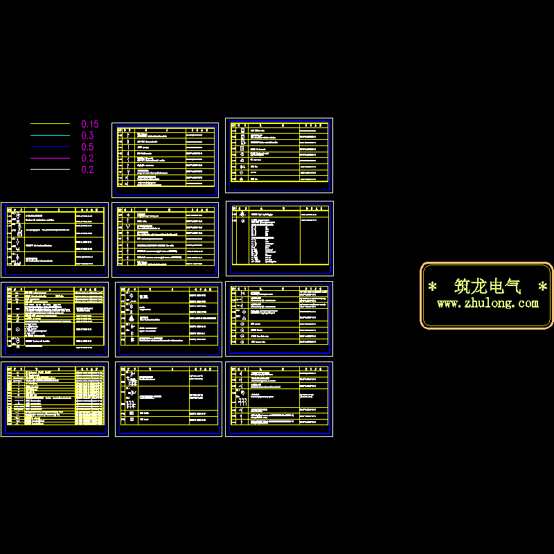 电气CAD图纸例（中英文）(dwg)