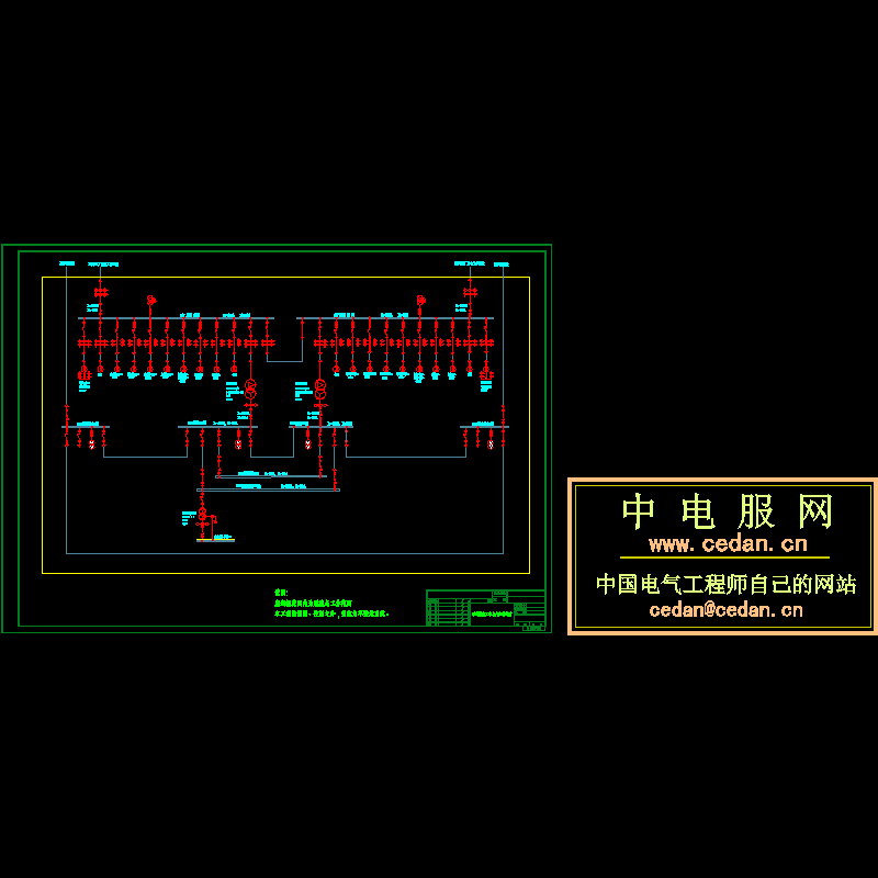 [CAD图]电厂烟气脱硫电气主接线(dwg)