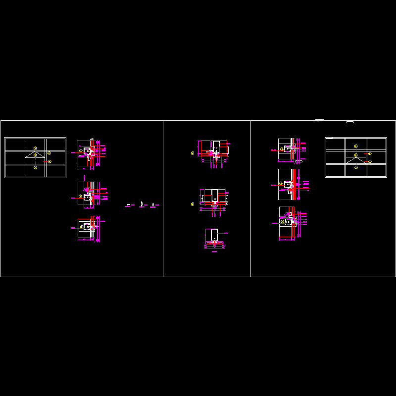 幕墙单点锁节点CAD详图纸(dwg)