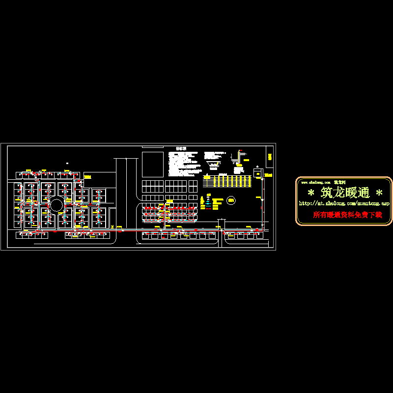 别墅区采暖外网CAD施工图纸(dwg)
