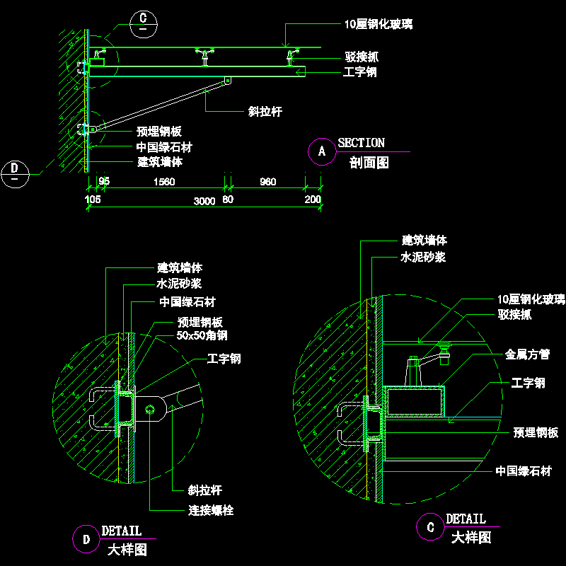 飘蓬节点大样CAD图纸(dwg)