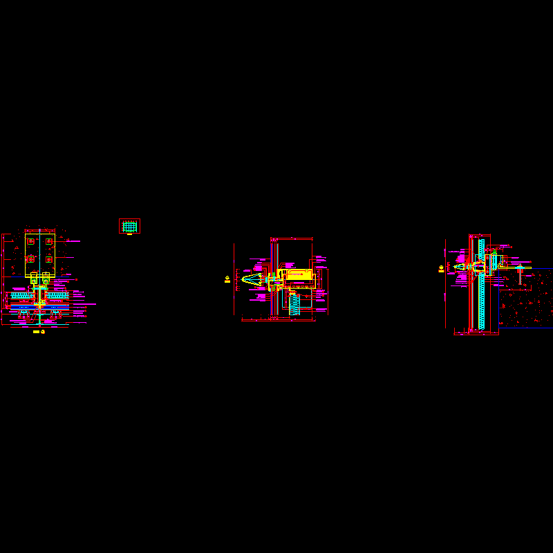 酒店幕墙节点构造CAD详图纸(dwg)