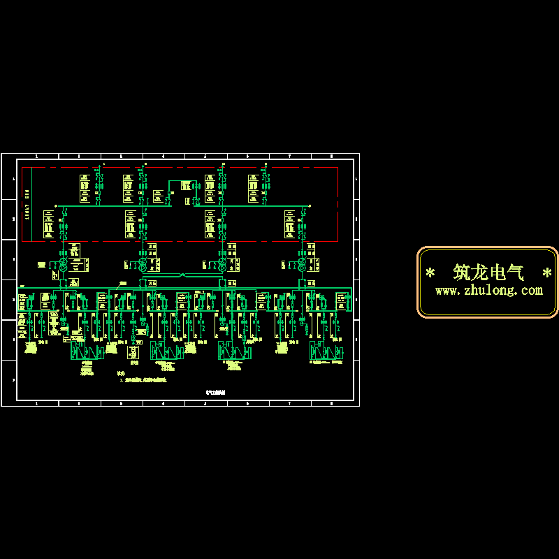 一份110kV变电站主接线CAD图纸(dwg)