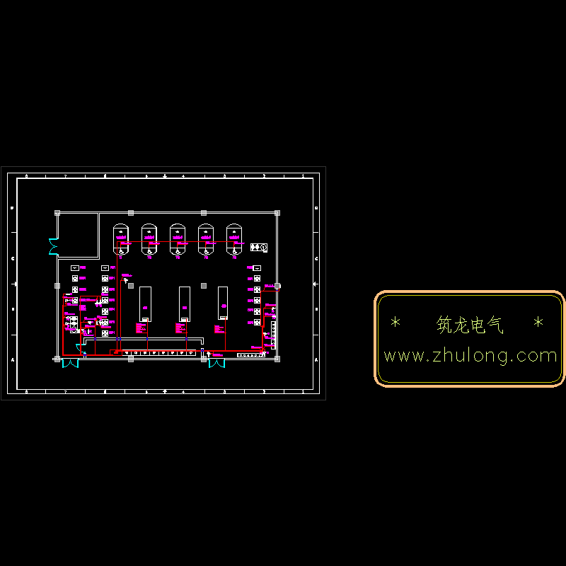 一份工程仪控管线敷设平面布置CAD图纸(dwg)