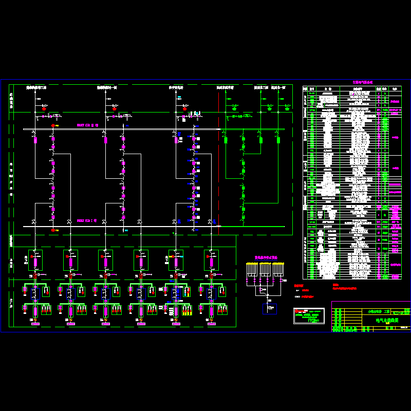 中国大型水电站电气主接线CAD图纸(dwg)