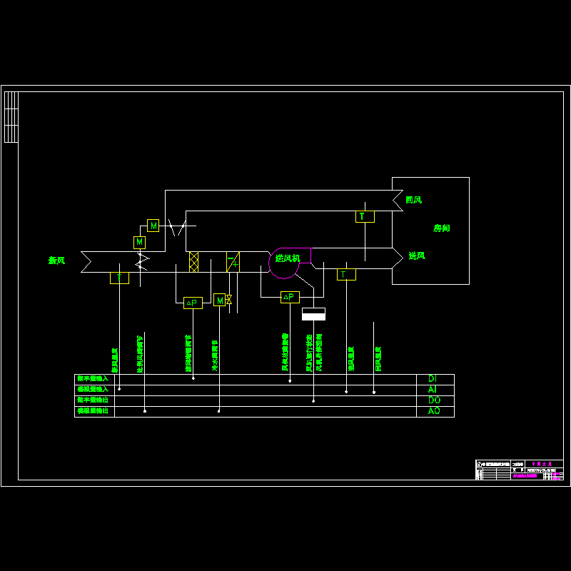 空气处理机组监控原理CAD图纸(dwg)