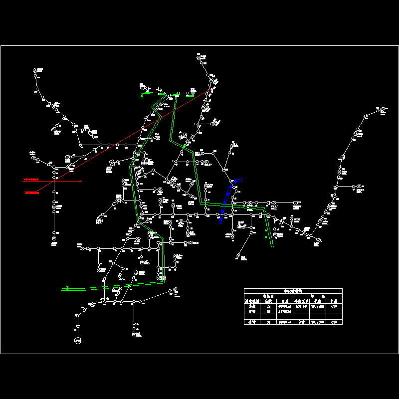 110KV高压线路平面布置CAD图纸(dwg)