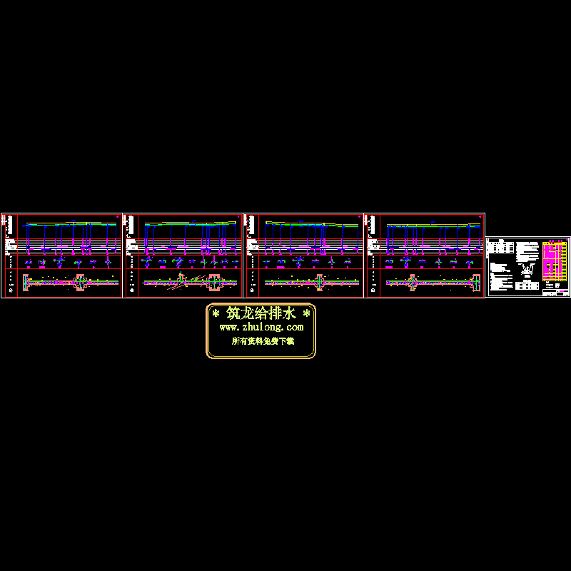 道路给水管道CAD施工图纸(dwg)