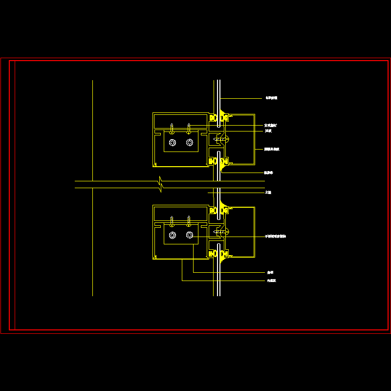隐框幕墙及铝塑板幕墙节点构造CAD详图纸（八）(dwg)