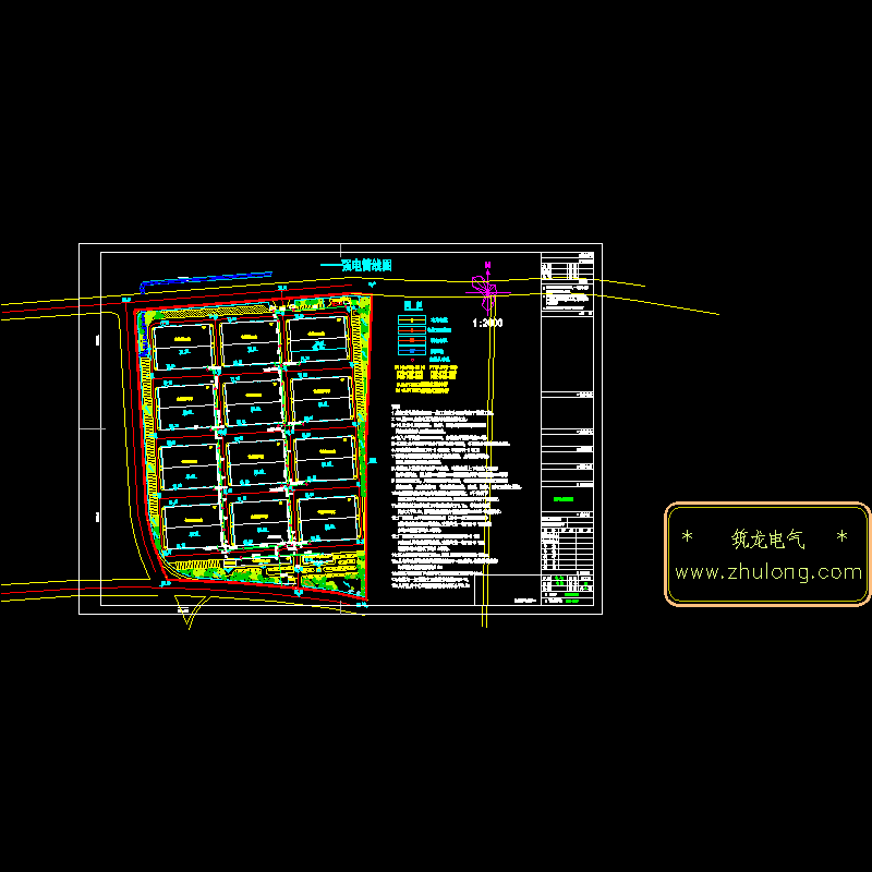 物流园区电气外网平面CAD图纸(管道工程)(dwg)