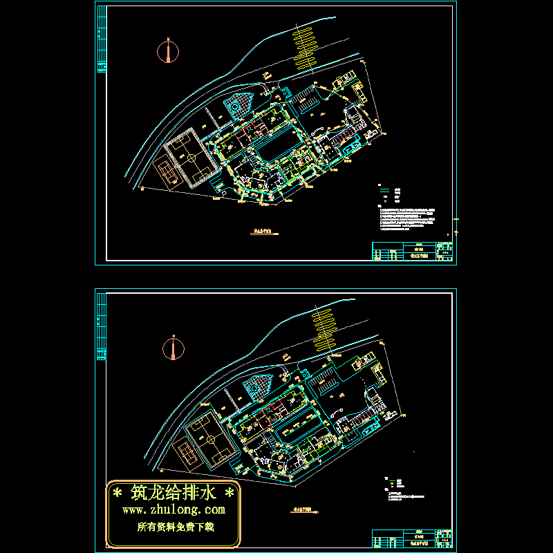 小区给排水平面图纸(CAD施工图设计)(dwg)