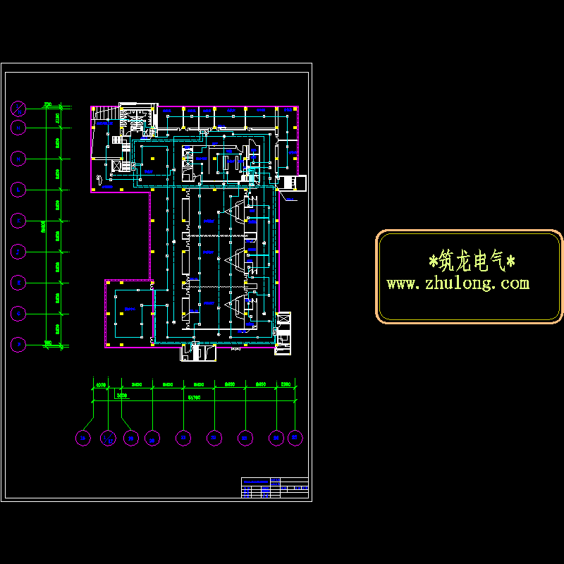 公共中心火灾报警系统平面CAD图纸(dwg)