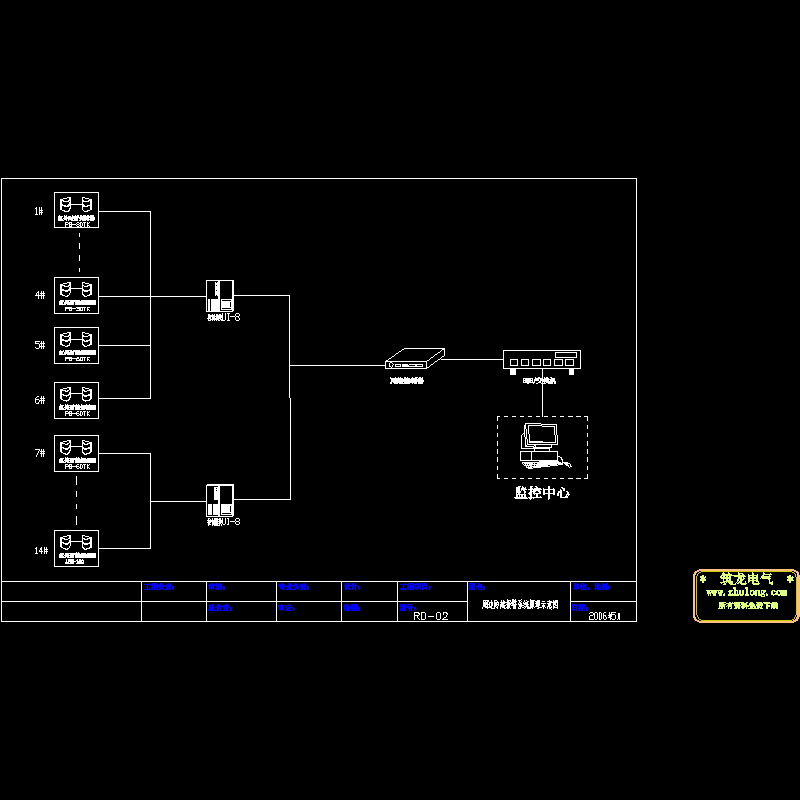 周界防范系统示意CAD图纸(dwg)