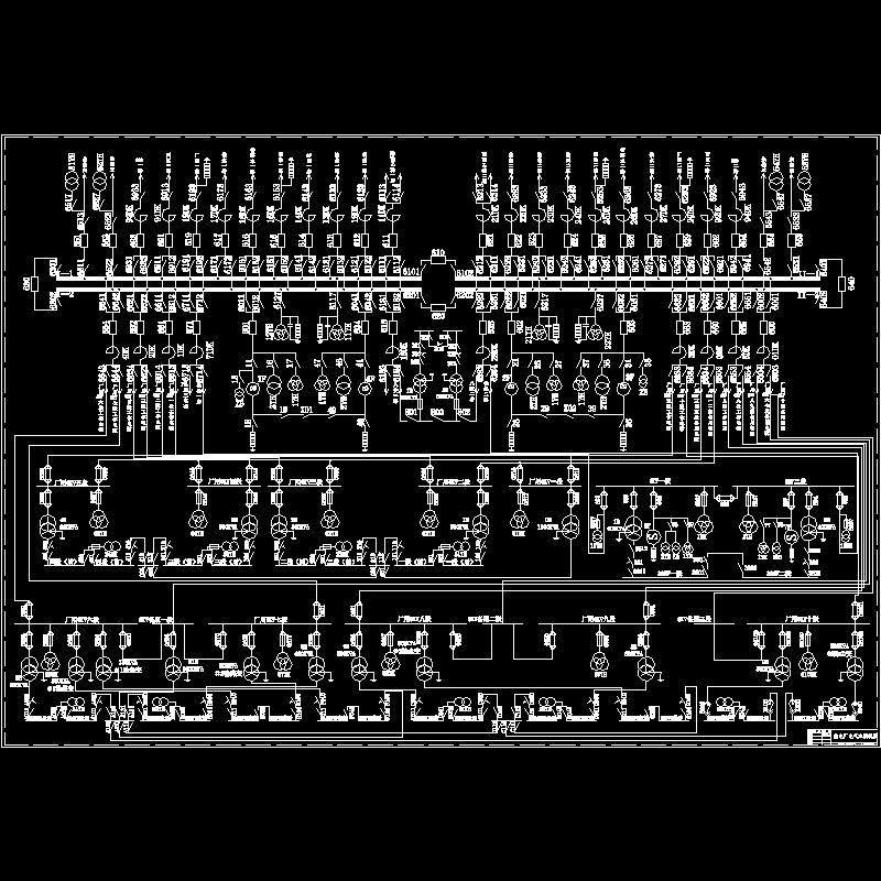 老式热电厂电气主接线CAD图纸(dwg)