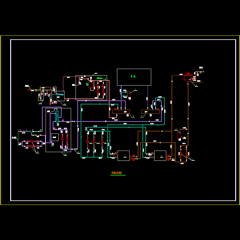 空调机房系统流程CAD图纸(dwg)