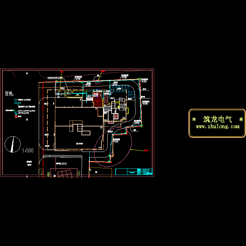 一份小区弱电平面布置CAD图纸(dwg)