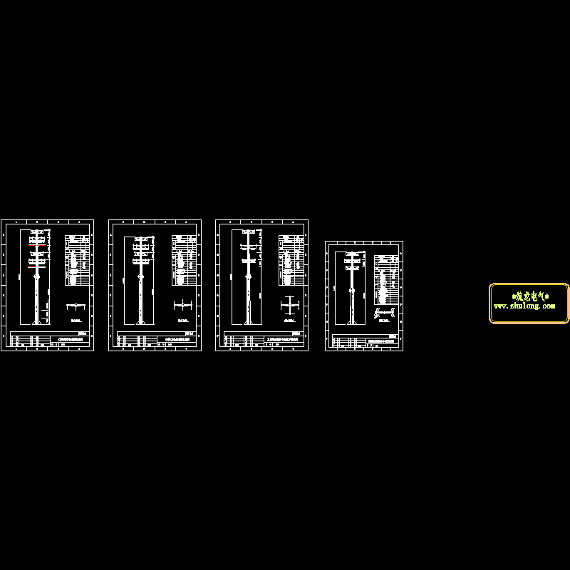 钢电杆安装CAD图纸(dwg)