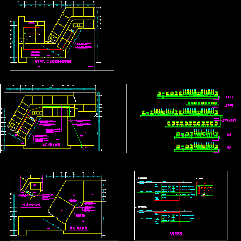 一份霓虹灯照明配线系统CAD图纸(dwg)