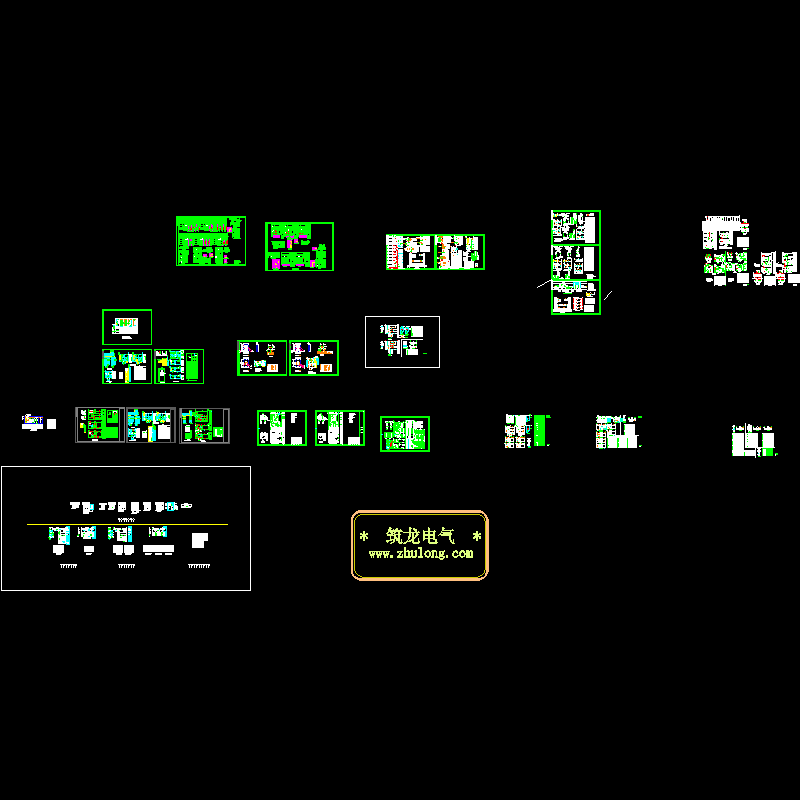 电机控制电气原理CAD图纸汇总(dwg)