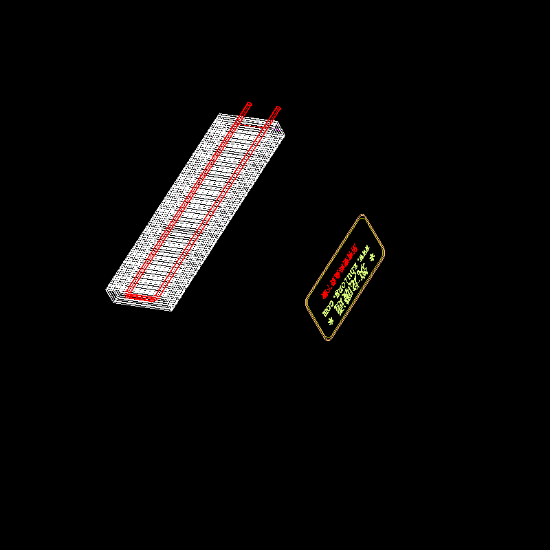 两管钢串片散热器三维立体CAD图纸(的结构)(dwg)