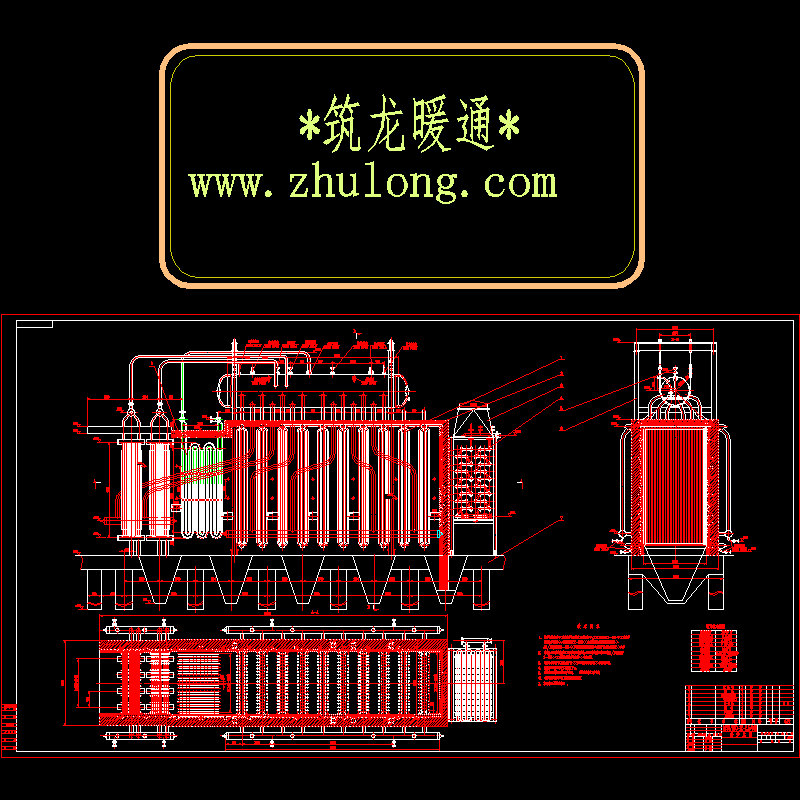 水泥窑余热锅炉CAD图纸(dwg)