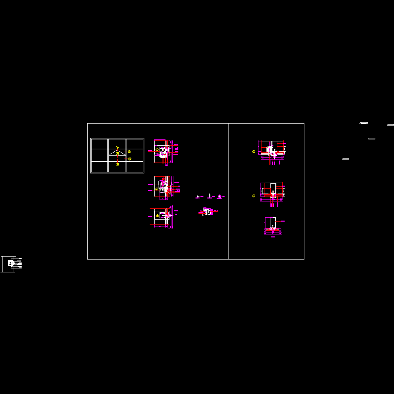 幕墙多点锁节点CAD详图纸(dwg)